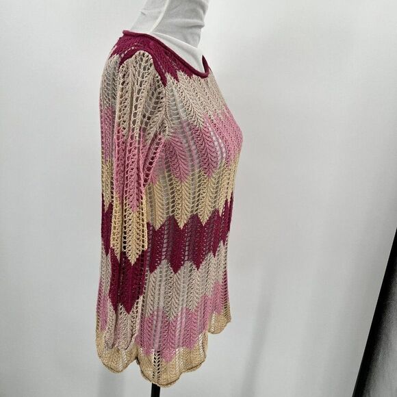 St.Johns Bay Vintage Colorful Crochet Sweater Size Medium - Picture 3 of 10